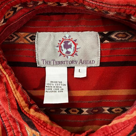 Territory Ahead Button Shirt Size L Rustic Western - Picture 3 of 11